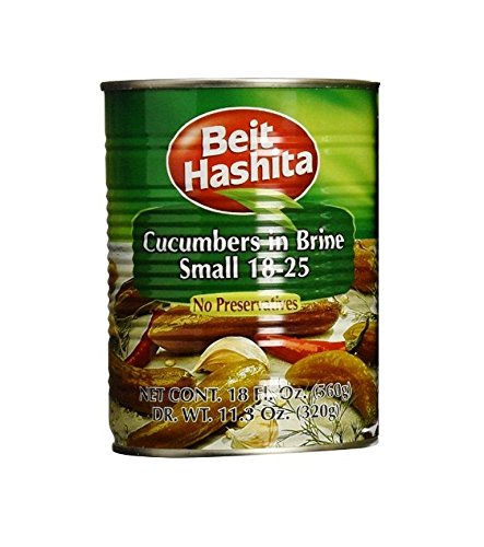 0017034020140 - BEIT HASHITA CUCUMBERS IN BRINE, SMALL, 18 OUNCE (PACK OF 12)