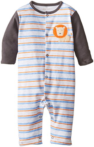0017036062513 - RENE ROFE BABY NEWBORN BOYS SNAP FRONT LION AND STRIPES COVERALL, MULTI, 0-3 MONTHS