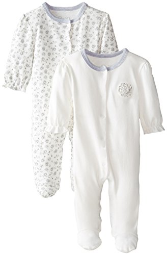 0017036306549 - RENE ROFE BABY BABY-GIRLS NEWBORN ANTIQUE FLORAL 2 PACK FOOTED SNAP FRONT COVERALL SET,MULTI, 6-9 MOS