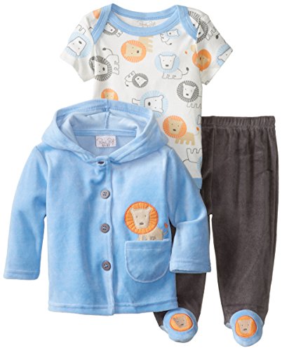 0017036405549 - RENE ROFE BABY NEWBORN BOYS VELOUR HOODED LION JACKET AND PANT SET WITH BODYSUIT, MULTI, 3-6 MONTHS