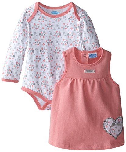 0017036770685 - BON BEBE BABY-GIRLS INFANT ROSETTES AND HEART BODYSUIT WITH FRENCH TERRY JUMPER SET, MULTI, 18 MONTHS