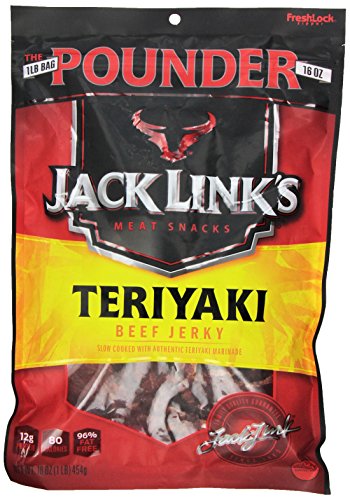 0017082877741 - JACK LINK'S MEAT SNACKS BEEF JERKY, TERIYAKI, 16 OUNCE