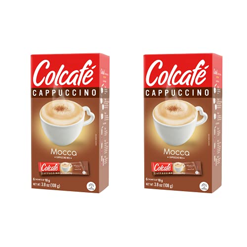 0017202103002 - COLCAFÉ MOCCA CAPPUCCINO INSTANT MIX | CONVENIENT & PORTABLE PACKS | 100% COLOMBIAN COFFEE | MAKE HOT OR COLD | 6 COUNT (PACK OF 2)