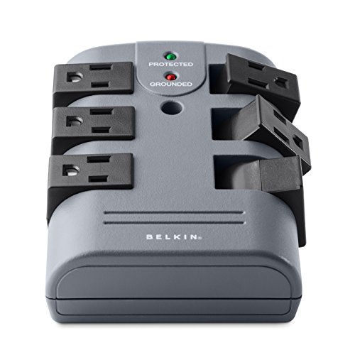 0172302770322 - BELKIN PIVOT WALL MOUNT SURGE PROTECTOR WITH 6 OUTLETS