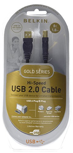 0172302819625 - BELKIN F3U133V-06-GLD GOLD SERIES 6-FOOT HI-SPEED USB 2.0 CABLE
