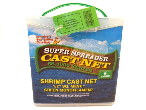 0017341112804 - FITEC SS1000 SUPER SPREADER CLEAR FISHING CAST NET, 1/2-INCH BY 8-FEET