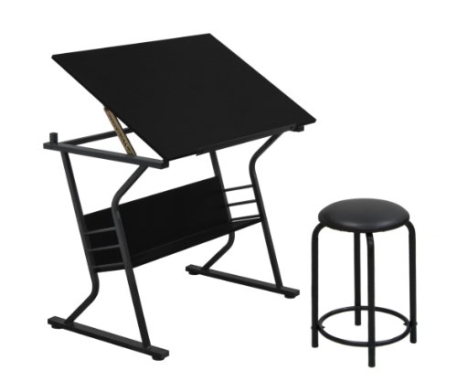 0017342133662 - STUDIO DESIGNS ECLIPSE TABLE WITH STOOL IN BLACK 13366