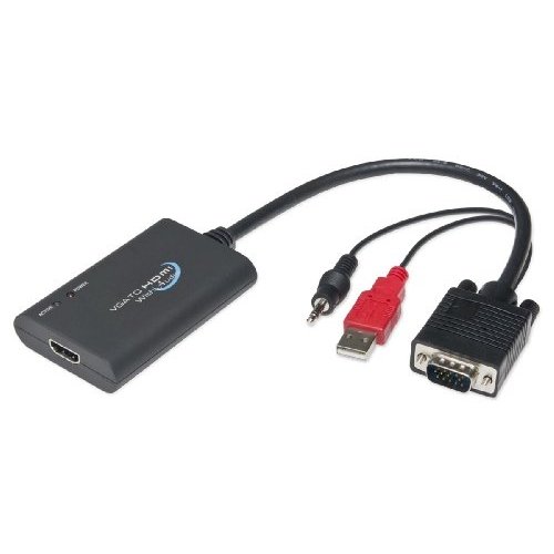 0173602129704 - SYBA VGA TO HDMI CONVERTER WITH AUDIO SUPPORT, UP TO 1920 X 1080 OUTPUT RESOLUTION / SY-ADA31025 /