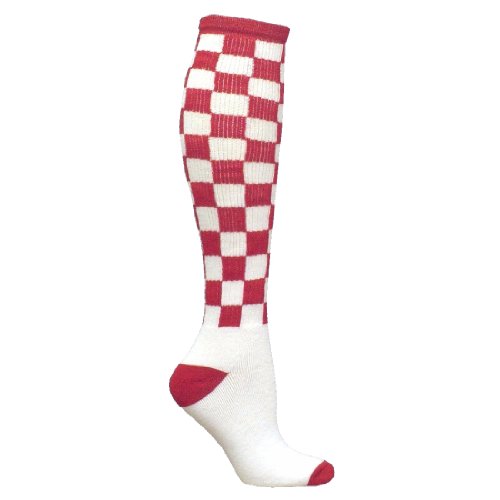 0017391049624 - RED LION CHECKERBOARD BOLD ATHLETIC SOCKS (RED / WHITE - MEDIUM)