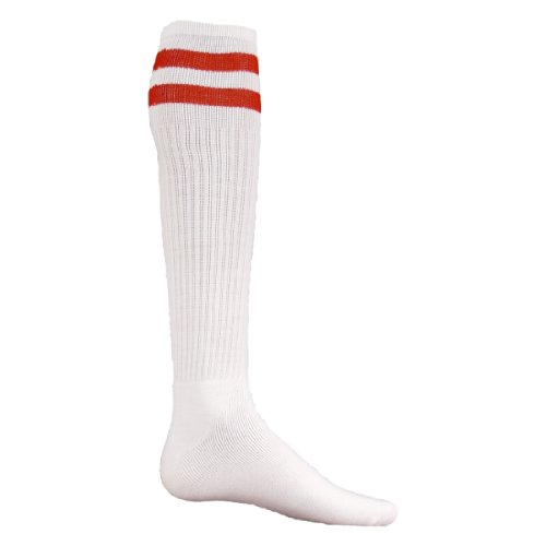 0017391069981 - RED LION OLD SCHOOL CLASSIC TWO STRIPE ATHLETIC SPORTS SOCKS (WHITE/RED - SMALL)