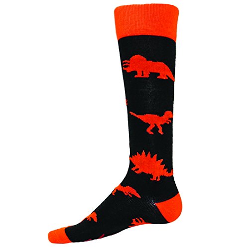 0017391087039 - RED LION DINOSAURS OVER THE CALF SOCK ( BLACK / NEON ORANGE - SMALL )