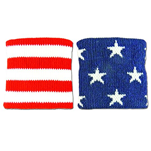 0017391963623 - RED LION BE FREE MISMATCHED STARS AND STRIPES WRISTBANDS ( RED / WHITE / BLUE - ONE SIZE )