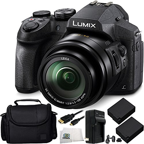0017427381698 - PANASONIC LUMIX DMC-FZ300 DIGITAL CAMERA 8PC ACCESSORY KIT. INCLUDES 2 REPLACEMENT BLC-12 BATTERIES + AC/DC RAPID HOME & TRAVEL CHARGER + MICRO HDMI CABLE + CARRYING CASE + MICROFIBER CLEANING CLOTH