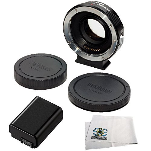 0017464166111 - METABONES SPEED BOOSTER ULTRA 0.71X ADAPTER FOR CANON FULL-FRAME EF-MOUNT LENS TO SONY E-MOUNT APS-C CAMERA (MB_SPEF-E-BT2) WITH REPLACEMENT NP-FW50 BATTERY & MICROFIBER CLEANING CLOTH