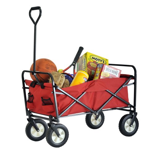 0017567079059 - SANDUSKY LEE FCW3622 RED POLYESTER FABRIC LIGHT DUTY FOLDING WAGON WITH SOLID STEEL FRAME, 150 LBS CAPACITY, 36 LENGTH X 22 WIDTH X 25-1/2 HEIGHT