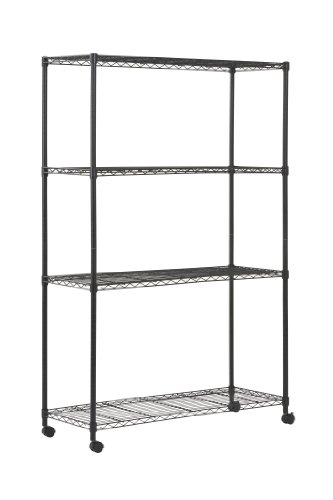 0017567092164 - SANDUSKY MWS481872 4-TIER MOBILE WIRE SHELVING UNIT WITH 2 NYLON CASTERS, 4 WIRE SHELVES, CHROME, 72 HEIGHT X 48 WIDTH X 18 DEPTH