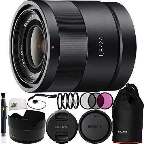 0017610347258 - SONY CARL ZEISS SONNAR T* E 24MM F1.8 ZA LENS WITH 10PC ACCESSORY KIT WHICH INCLUDES 3PC FILTER KIT + 4PC MACRO FILTER KIT + LENS PEN + CAP KEEPER + MICROFIBER CLEANING CLOTH