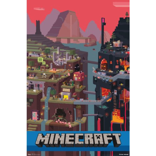 0017681060148 - MINECRAFT, CUBE, 22 X 34 WALL POSTERS