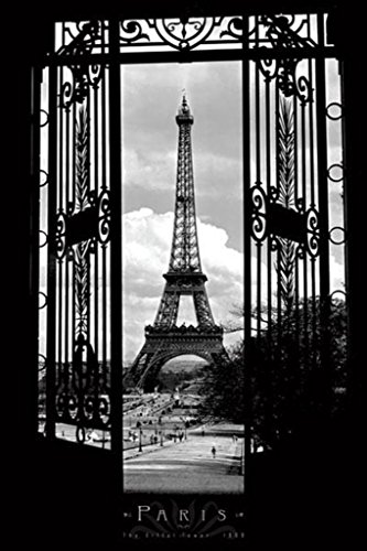 0017681061800 - EIFFEL TOWER IN 1909-PARIS-BLACK AND WHITE, PHOTOGRAPHY POSTER PRINT, 24 BY 36-INCH