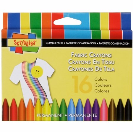 0017754306449 - I LOVE TO CREATE 30644 SCRIBBLES FABRIC CRAYONS 16/PKG-PRIMARY & NEON