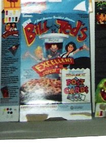 0017800142168 - BILL & TED'S EXCELLENT CEREAL WITH CASSETTE TAPE CASE & COLLECTIBLE POSTCARD, 1990