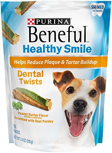 0017800154727 - BENEFUL HEALTHY SMILE DENTAL DOG SNACKS, SMALL/MEDIUM TWISTS, 7.4-OUNCE POUCH, PACK OF 1