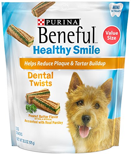 0017800170024 - BENEFUL HEALTHY SMILE DENTAL DOG SNACKS, MINI TWISTS, 20.3-OUNCE POUCH, PACK OF
