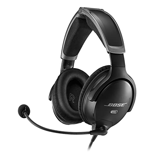 0017817840484 - BOSE A30 AVIATION HEADSET, NOISE CANCELLING PILOT HEADSET WITH ADJUSTABLE ANR, BLUETOOTH AND LIGHTWEIGHT COMFORTABLE DESIGN, DUAL PLUG, BLACK