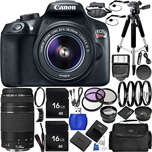 0017849613582 - CANON EOS REBEL T6 DSLR CAMERA BUNDLE WITH 18-55MM F/3.5-5.6 IS II LENS, EF 75-300MM F/4-5.6 III LENS, MANUFACTURER ACCESSORIES, CARRYING CASE AND ACCESSORY KIT (31 ITEMS)