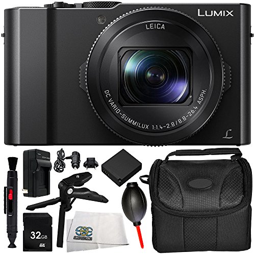 0017904187546 - PANASONIC LUMIX DMC-LX10 DIGITAL CAMERA 9PC KIT - INCLUDES 32GB SD MEMORY CARD + REPLACEMENT BATTERY + CARRYING CASE + PISTOL STABILIZER + MORE