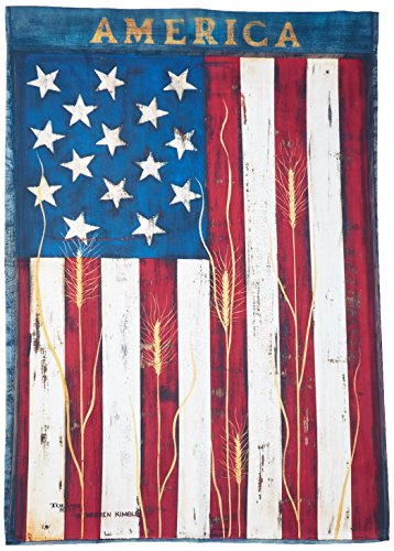 0017917010688 - TOLAND - AMERICA - DECORATIVE PATRIOTIC RUSTIC RED WHITE BLUE STAR STRIPE USA-PRODUCED HOUSE FLAG