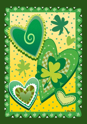 0017917023251 - TOLAND HOME GARDEN HEART O' THE IRISH 12.5 X 18-INCH DECORATIVE USA-PRODUCED GARDEN FLAG