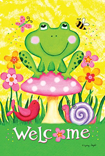 0017917033526 - TOLAND HOME GARDEN WELCOME FROGGIE AND FRIENDS 12.5 X 18-INCH DECORATIVE USA-PRO