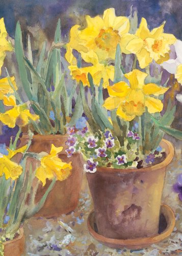 0017917205428 - TOLAND HOME GARDEN POTTED DAFFODILS 12.5 X 18-INCH DECORATIVE USA-PRODUCED GARDEN FLAG
