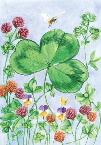 0017917208900 - TOLAND HOME GARDEN CLOVER AND BEE 28 X 40-INCH DECORATIVE USA-PRODUCED HOUSE FLAG