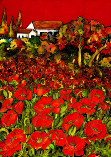 0017917217087 - TOLAND HOME GARDEN RED POPPIES 28 X 40-INCH DECORATIVE USA-PRODUCED HOUSE FLAG