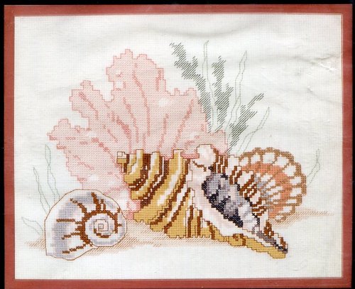 0017984603844 - GOLDEN BEE CONCH SHELL COUNTED CROSS STITCH KIT