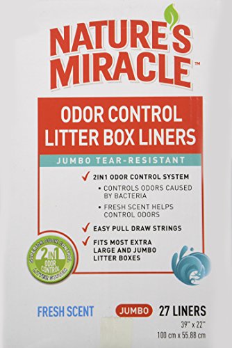 0018065054173 - NATURES MIRACLE NATURE'S MIRACLE JUMBO ODOR CONTROL LITTER BOX LINERS: 27 LINERS