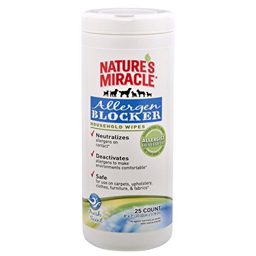 0018065054401 - NATURE'S MIRACLE ALLERGEN BLOCKER HOUSEHOLD WIPES, PACK OF 25 WIPES ()