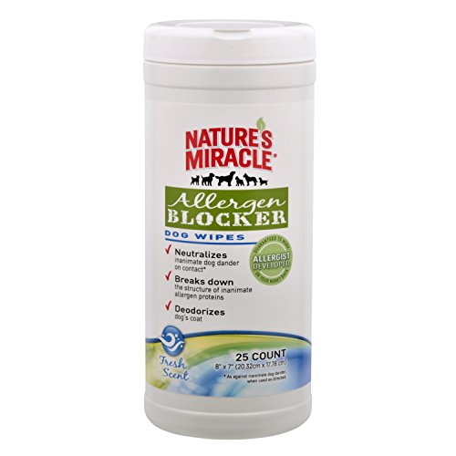 0018065054432 - NATURE'S MIRACLE ALLERGEN BLOCKER DOG WIPES 25 CT (NM-5443)