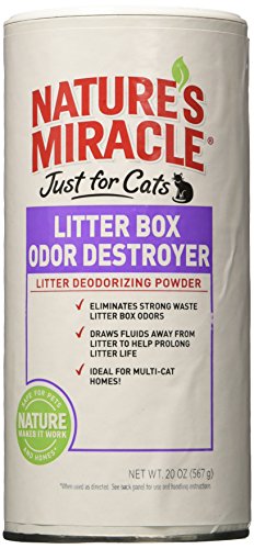 0018065058577 - NATURE'S MIRACLE JUST FOR CATS ODOR DESTROYER LITTER POWDER, 20 OZ