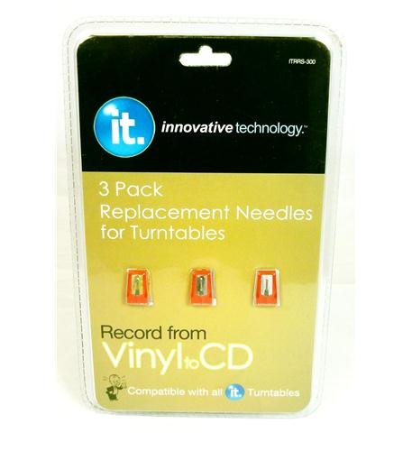 0180904000242 - 3 PACK REPLACEMENT NEEDLES FOR TURNTABLES ITRRS-300