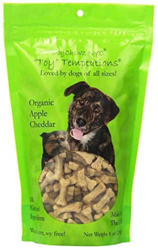 0018166900041 - DOGCHEWZ NYC TOY TEMPTATIONS ALL NATURAL DOG TREATS, 8-OUNCE, APPLE CHEDDAR