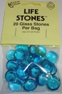 0018183050026 - BLUE GLASS GAMING STONES 20CT
