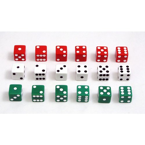 0018183117002 - KOP11700 - DOT DICE 6 EACH OF RED WHITE GREEN