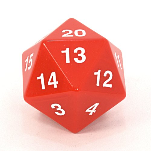 0018183148006 - RED JUMBO DICE D20 COUNT DOWN 55MM DICE