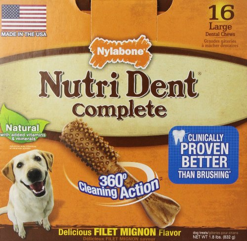 0018214831785 - NYLABONE NUTRI DENT COMPLETE FILET MIGNON FLAVOR DENTAL CHEW FOR ADULT DOGS, LAR