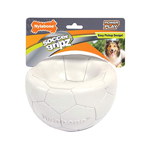 0018214848707 - NYLABONE POWER PLAY GRIPZ DOG SOCCER BALL TOY WITH EASY PICKUP DESIGN MEDIUM - 5.5 IN.