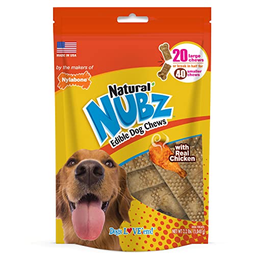 0018214851967 - NYLABONE NATURAL NUBZ CHICKEN DOG TREATS 1 (20 COUNT) LARGE - UP TO 50 LBS.