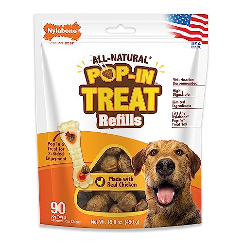 0018214855002 - NYLABONE POP-IN DOG TREAT REFILLS FOR DOG TREAT TOY COMBO - DOG PRODUCTS - CHICKEN FLAVOR (90 COUNT)